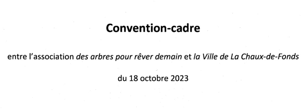 Présentation de la convention-cadre signée avec la Ville de La Chaux-de-Fonds